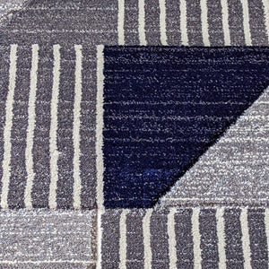 Navy Blue Triangles Area Rug - Boston