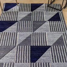 Load image into Gallery viewer, Navy Blue Long Geo Hall Runner Rug - Boston