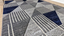 Load image into Gallery viewer, Navy Blue Long Geo Hall Runner Rug - Boston