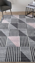 Load image into Gallery viewer, Pink And Grey Triangles Hall Runner Rug - Boston