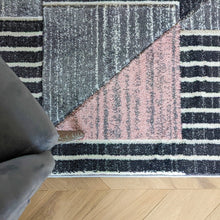 Load image into Gallery viewer, Pink And Grey Triangles Hall Runner Rug - Boston