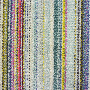 Multicoloured Wool Look Striped Living Room Rug - Perth