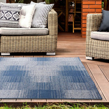 Load image into Gallery viewer, Blue Patchwork Reversible Outdoor Rug - Capri