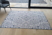 Load image into Gallery viewer, Blue and White Reversible Floral Outdoor Rug - Capri