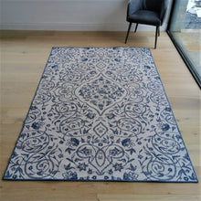 Load image into Gallery viewer, Blue and White Reversible Floral Outdoor Rug - Capri