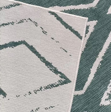 Load image into Gallery viewer, Green Reversible Moroccan Trellis Outdoor Rug - Capri
