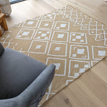 Load image into Gallery viewer, Gold Fringed Flatweave Outdoor Garden Rug - Casa
