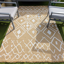 Load image into Gallery viewer, Gold Fringed Flatweave Outdoor Garden Rug - Casa