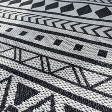 Load image into Gallery viewer, Dark Grey Fringed Scandi Flatweave Outdoor Rug - Casa