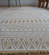 Load image into Gallery viewer, Yellow Fringed Scandi Flatweave Outdoor Rug - Casa