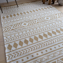 Load image into Gallery viewer, Yellow Fringed Scandi Flatweave Outdoor Rug - Casa