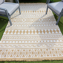 Load image into Gallery viewer, Yellow Fringed Scandi Flatweave Outdoor Rug - Casa