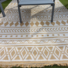 Load image into Gallery viewer, Yellow Fringed Scandi Flatweave Outdoor Rug - Casa