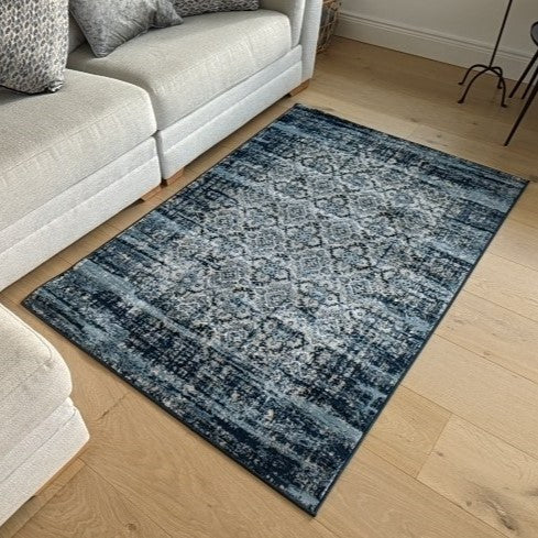 Dark Blue Stunning Vintage Area Rug - Denver
