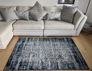 Dark Blue Stunning Vintage Area Rug - Denver