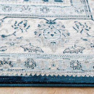 Traditional Dark Blue Vintage Living Room Rug - Denver