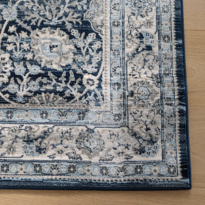 Traditional Dark Blue Vintage Living Room Rug - Denver