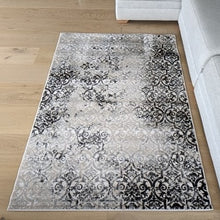 Load image into Gallery viewer, Dark Grey and Silver Vintage Area Rug - Denver