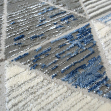 Load image into Gallery viewer, Blue Carved High Shine Geometric Rug - Holm