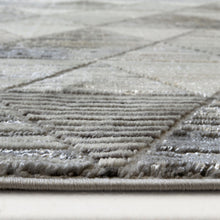 Load image into Gallery viewer, Grey Carved High Shine Geometric Rug - Holm