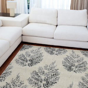 Ivory and Grey Scandi Living Room Rug - Perth