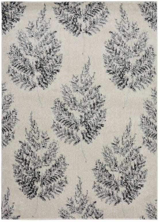 Ivory and Grey Scandi Living Room Rug - Perth