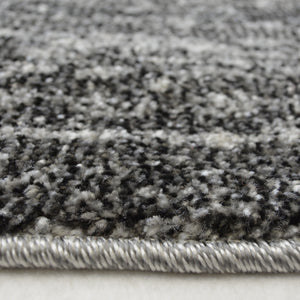 Grey Scandi Striped Living Room Rug - Perth