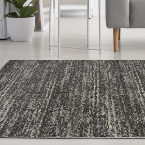 Grey Scandi Striped Living Room Rug - Perth