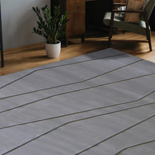 Load image into Gallery viewer, Grey Carved Geometric Living Room Rug - Mora