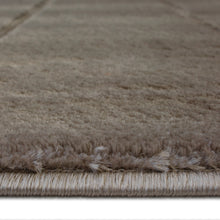 Load image into Gallery viewer, Brown Carved Geometric Living Room Rug - Mora