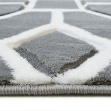 Load image into Gallery viewer, Grey Hand Carved Moroccan Trells Living Room Rug - Mora