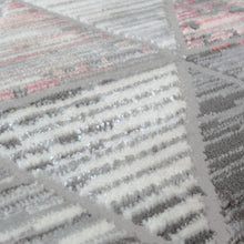 Load image into Gallery viewer, Pink and Grey Carved High Shine Living Room Rug - Holm