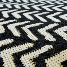 Load image into Gallery viewer, Black Geometric Washable Outdoor Garden Rug - Ota