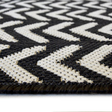 Load image into Gallery viewer, Black Geometric Washable Outdoor Garden Rug - Ota
