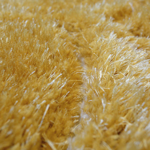 Mustard Hand Carved Washable Shaggy Area Rug - Kasta