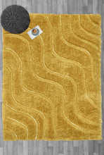 Load image into Gallery viewer, Mustard Hand Carved Washable Shaggy Area Rug - Kasta