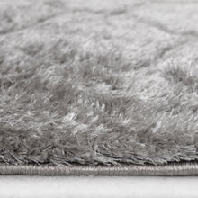Load image into Gallery viewer, Grey Carved Washable Trellis Shaggy Rug - Kasta