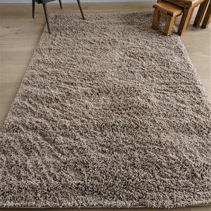 Soft Beige Plain Shaggy Rug - Gallery