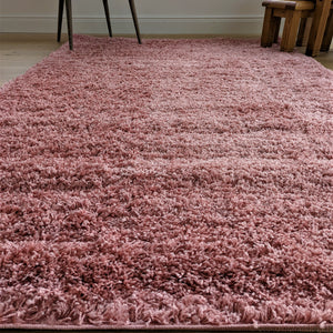 Blush Pink Cosy Shaggy Rug - Gallery