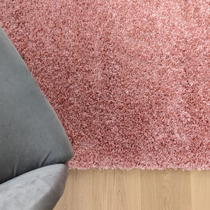 Blush Pink Cosy Shaggy Rug - Gallery