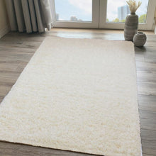 Load image into Gallery viewer, Cream Solid Shaggy Rug - Gallery