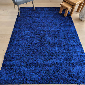 Navy Blue Deep Non Shedding Shaggy Rug - Gallery