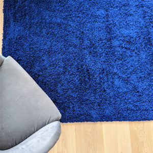 Navy Blue Deep Non Shedding Shaggy Rug - Gallery