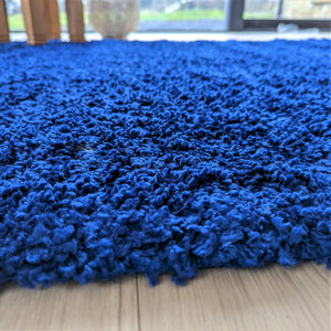 Navy Blue Deep Non Shedding Shaggy Rug - Gallery