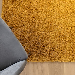 Ochre Yellow Thick Shaggy Rug - Gallery