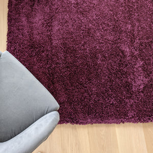 Purple Solid Deep Shaggy Rug - Gallery