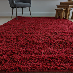 Warm Red Shaggy Rug - Gallery