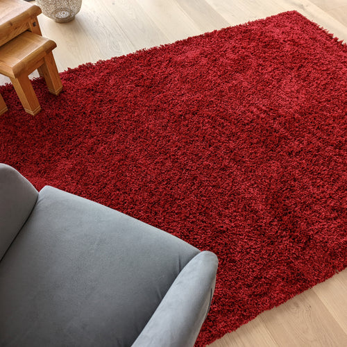 Warm Red Shaggy Rug - Gallery