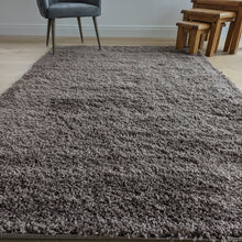 Load image into Gallery viewer, Taupe Brown Plain Shaggy Rug - Gallery