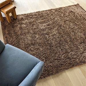 Brown Solid Shaggy Rug - Gallery